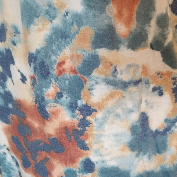 Blue Tie Dye Soft French Terry Cami Maxi Dress Plus Sized 2X - Picture 11 of 15